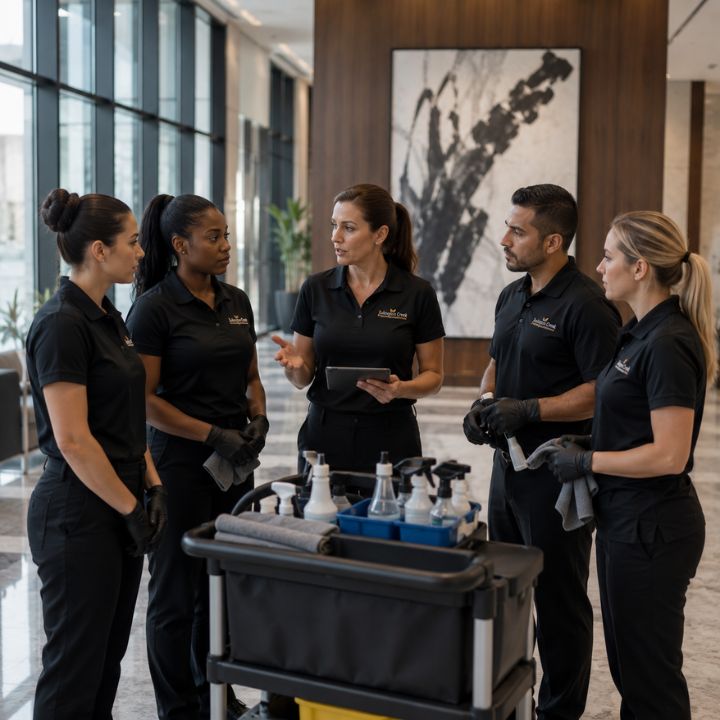 Julington Creek cleaning team in a professional commercial environment